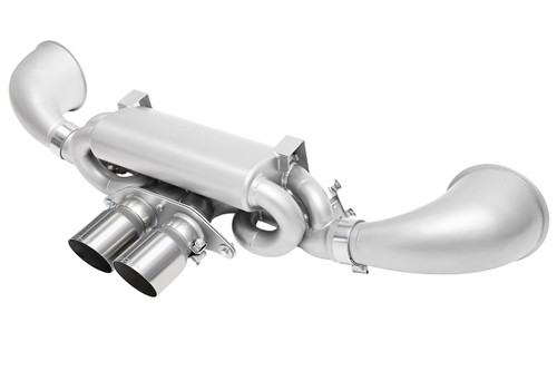 Porsche 992.2 GT3 SOUL Valved Exhaust System - 4″ Slash Cut Single Wall / Brushed