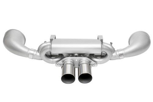 Porsche 992.2 GT3 SOUL Valved Exhaust System - 4″ Slash Cut Single Wall / Satin Black