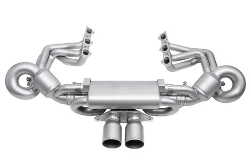 Porsche 992.2 GT3 SOUL Valved Exhaust Packages - Catted / 4″ Straight Cut Single Wall / Brushed