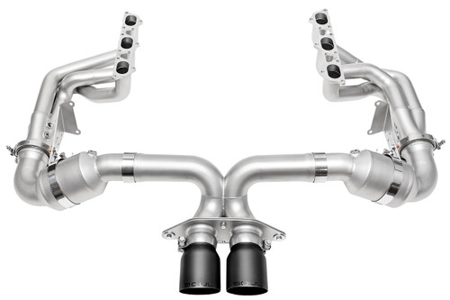 Porsche 992.2 GT3 SOUL Race Exhaust Systems - Catted / 4″ Straight Cut Single Wall / Satin Black