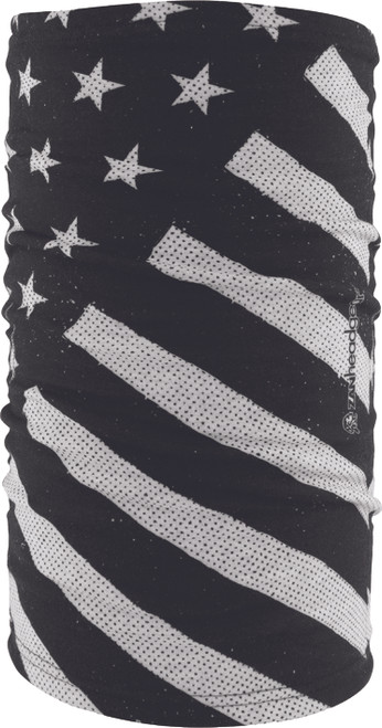 ZAN TF091 Motley Tube Black & White Flag - Versatile Microfleece Headgear for Cold Weather