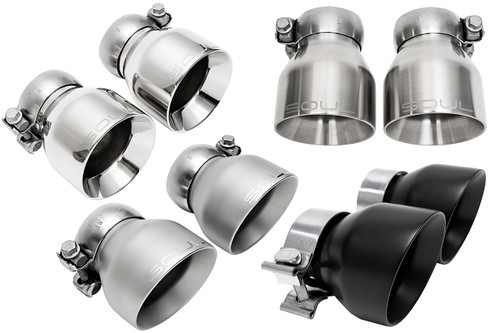 718 4.0L SOUL Bolt On Exhaust Tips - Dual Wall Straight Cut / Matte Black