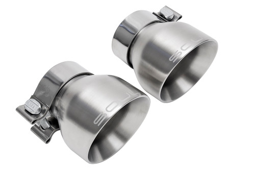 718 4.0L SOUL Bolt On Exhaust Tips - Dual Wall Slash Cut / Brushed