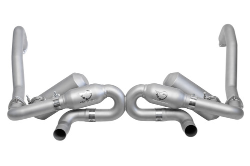 Porsche 718 GT4 / Spyder / GTS 4.0L SOUL Race Exhaust System - No / Dual Wall Slash Cut / Polished