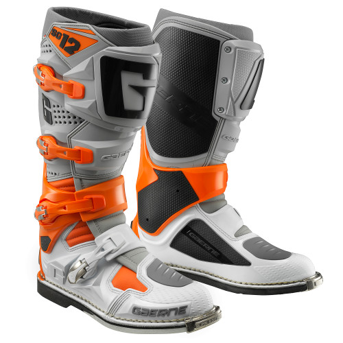 Gaerne SG-12 Off-Road Motorcycle Boots - Size 9, Orange/Grey/White