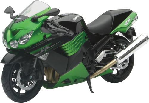 NEW-RAY Kawasaki ZX14 Green 1:12 Scale Super Sport Bike Replica Model (Part #57433B)