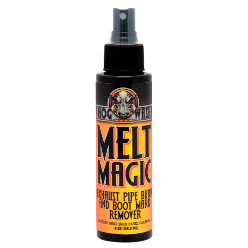 HOG WASH Melt Magic Exhaust Pipe Burn and Boot Mark Remover 4oz - Easy Solution for Burn Marks