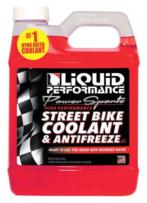 Liquid Performance Street Bike Coolant & Antifreeze 64oz - Premium Motorcycle Radiator Fluid