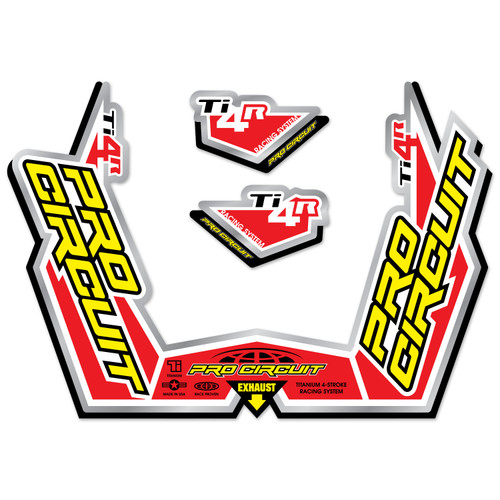 PRO CIRCUIT Ti 4R Sticker Kit Replacement Muffler Decals - Part DC09TI4R