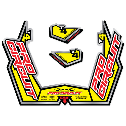PRO CIRCUIT T4 GP Sticker Kit Replacement Muffler Decals - Part Number DC09T4GP
