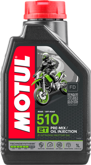 MOTUL 510 Premix Synthetic Blend Oil 2T - 1 Gallon, 12-Pack