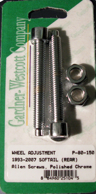Gardner-Westcott P-80-150 Rear Wheel Adjustment Bolts for 1993-2007 Softail Models