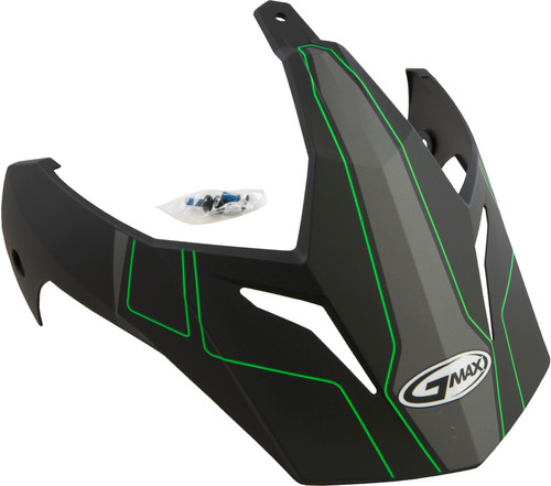 GMAX G011091 Expedition Matte Black and Hi Vis Green Visor with Screws