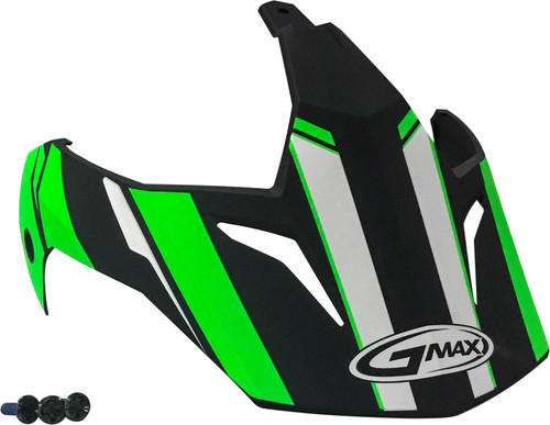 GMAX G011083 Visor with Screws for GM 11 in Black and Hi-Vis Green