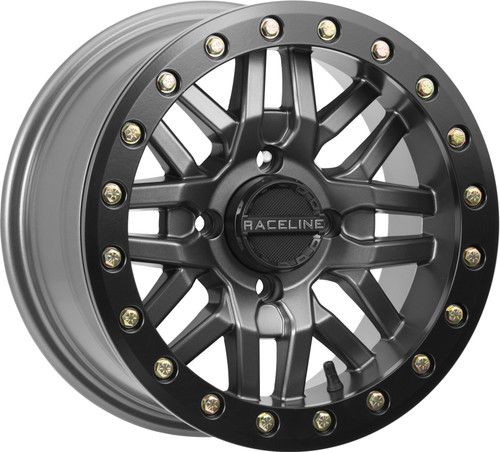 RACELINE Ryno Beadlock Wheel 14x7, 4/156 Bolt Pattern, Gunmetal Finish