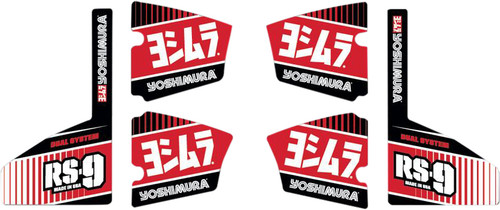 Yoshimura RS9-NB004 Muffler Decal Set (6 Pieces) for Enhanced Exhaust Aesthetics
