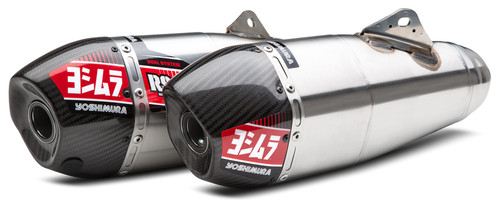 Yoshimura RS 9 Header/Canister/End Cap Exhaust Dual Slip-On with Stainless Steel and Carbon Fiber - Part 225832R520