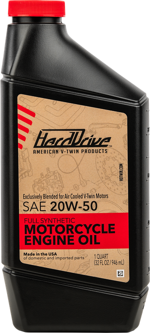 HardDrive Full Synthetic 20W50 Engine Oil for Harley Davidson – Part 198502, 1 Quart Bottle