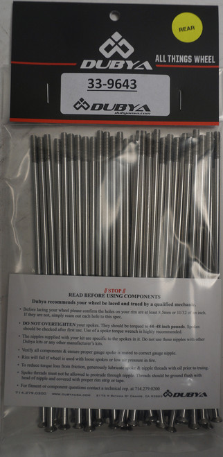 BULLDOG Rear Spoke Kit for 16-inch Wheels - Heavy Duty Stainless Steel spokes with anodized nipples
