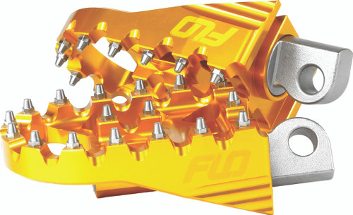 FLO MOTORSPORTS Moto Style Footpeg Set Gold - 2" x 3.125" (Part FPEG-800GLD)