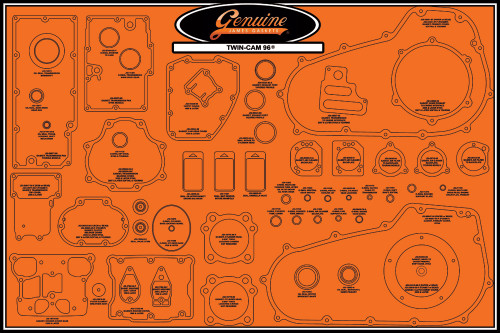 James Gaskets Gasket Display Board 99000-TC96 - 32 x 48 Inch Four-Color Gasket Organizer