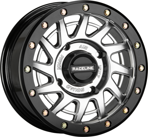 RACELINE Squad BDLK Wheel 15x7 - Hyper Silver with Satin Black Beadlock Ring Part A12SB-57037+38