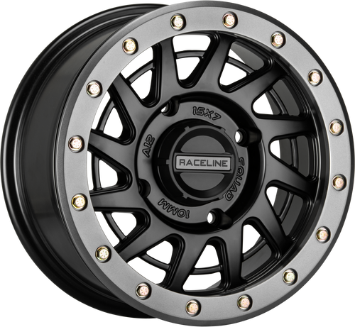 Raceline Squad Beadlock 15x7 Inch Wheel - Black/Gunmetal, Part Number A12BG-57056+38