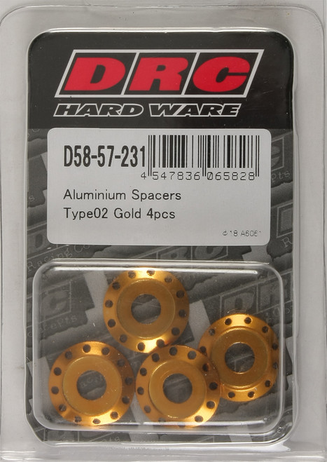 DRC Aluminum Spacers Type 2 Gold M6x12mm - Pack of 4