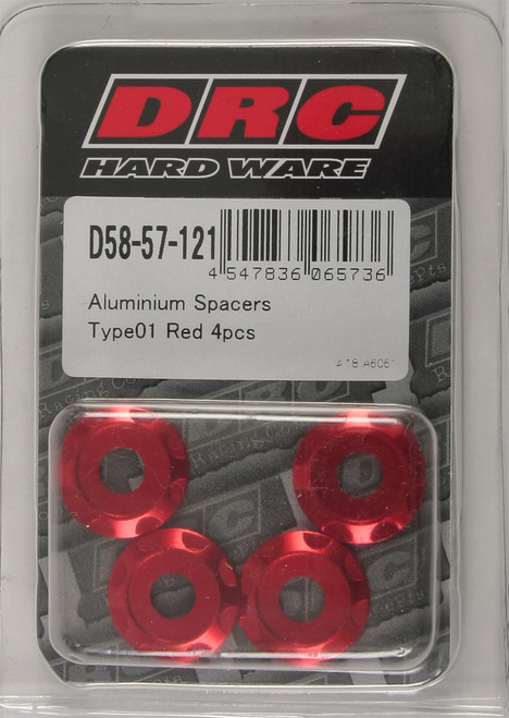 DRC Aluminum Spacers Type 1 Red M6x12mm - Pack of 4