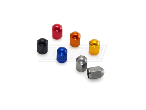 DRC Aluminum Valve Caps 2-Pack in Orange - Stylish Motorcycle Tire Accessories