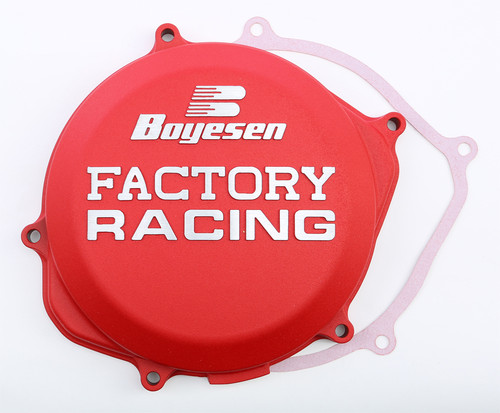 Boyesen CC-06AR Factory Racing Clutch Cover in Red for High-Performance Motorcycles
