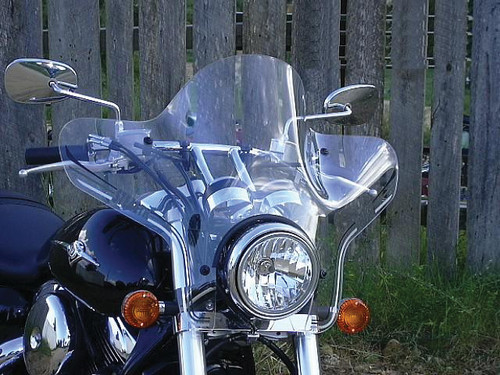 Slipstreamer SS-20-C Stealth Windshield with Clear Shield and Hardware - 14 Inch Height, 30 Inch Width