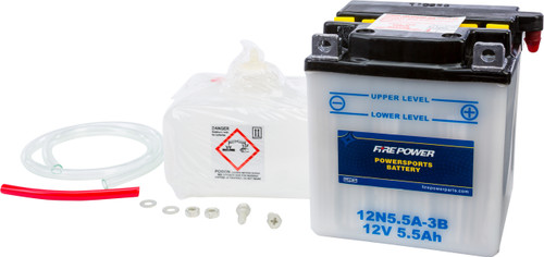 Fire Power 12N5.5A-3B 12V Battery with Acid for Automotive Use