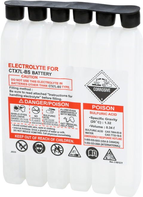 Fire Power 340CC CTX Sealed Battery Electrolyte Pack for Maintenance-Free Batteries