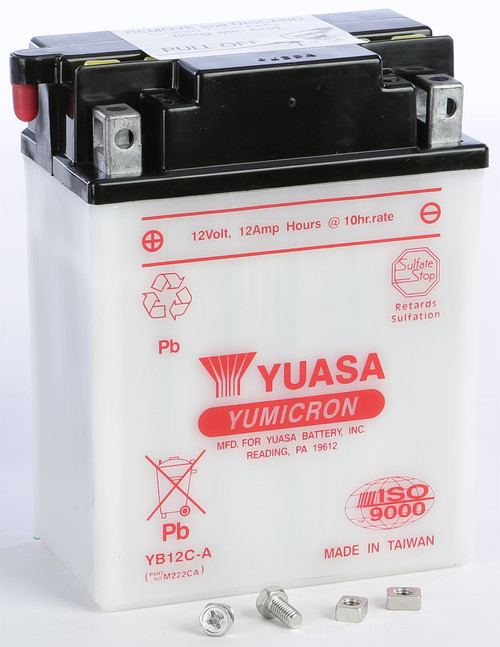 YUASA YUAM222CA Battery Yb12c A Conventional - High Performance 6V and 12V Options
