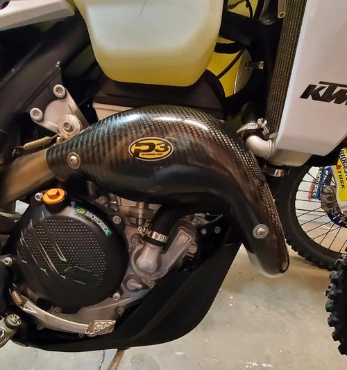 P3 Carbon Fiber Composite 4-Stroke Head Pipe Guard and Heat Shield for KTM/Husqvarna – Part 201056