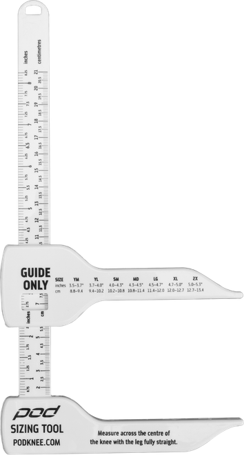 POD Knee Brace Sizing Tool (White) - Accurate Fit Measurement for Knee Support