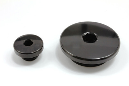 WORKS Engine Plugs Black - Part Number 24-609 for Motorcycle Maintenance