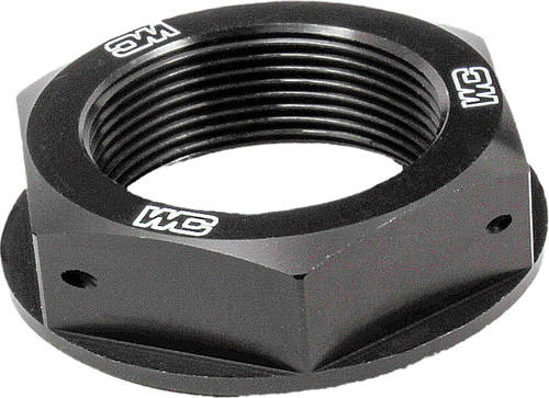 WORKS CNC Machined 6061-T6 Aluminum Steering Stem Nut (Black) - Part Number 24-310