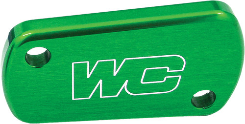 WORKS 21-618 Rear Brake Cover in Green - CNC Machined Aluminum for Enhanced Performance