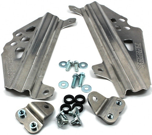 WORKS Radiator Braces for RMZ450 - CNC Aluminum Reinforcement Kit