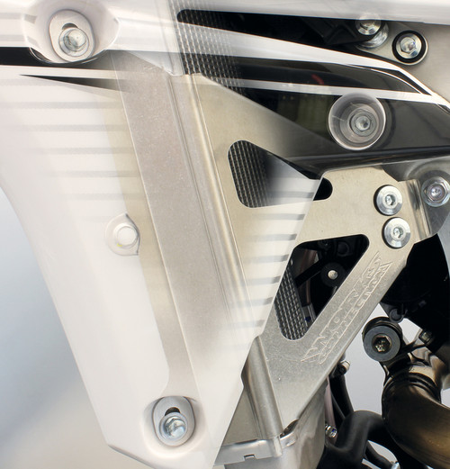 WORKS Radiator Brace for Yamaha YZ250F 2014 – Aluminum Reinforcement with CNC Billet Bracket System