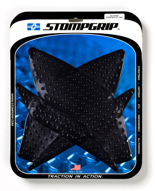 STOMPGRIP Tank Pad Kit Volcano Black - Part 55-10-0099B for Enhanced Motorcycle Control
