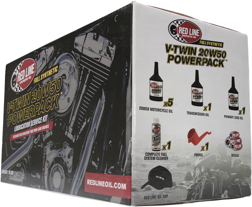 Red Line Big Twin Powerpack 20W50 Oil Change Kit for Harley Davidson Motorcycles