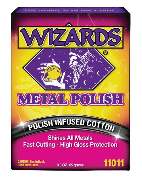 WIZARDS Metal Polish 3oz (Part No. 11011) for Aluminum, Chrome, Stainless, Brass, Copper & Nickel