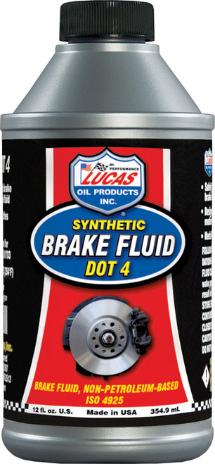 Lucas Synthetic Brake Fluid DOT 4 - 12 oz Bottle, Case of 12