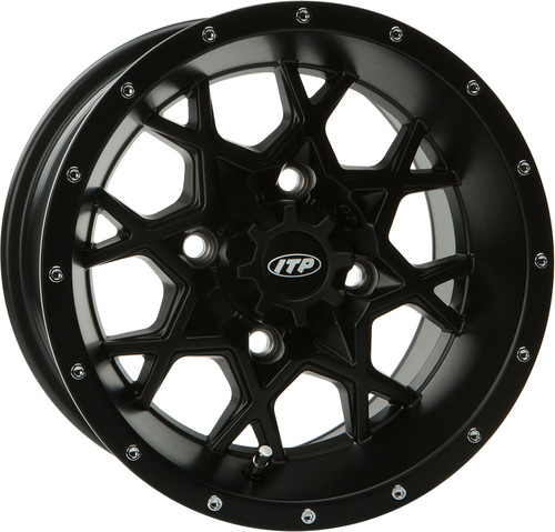 ITP Hurricane 14x7 4/110 Black Aluminum Wheel - Part Number 1428637536B