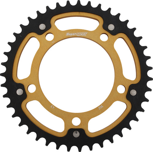 SuperProX RST-302-43-GLD Rear Stealth Sprocket 43T Aluminum Steel for Street and Off-Road