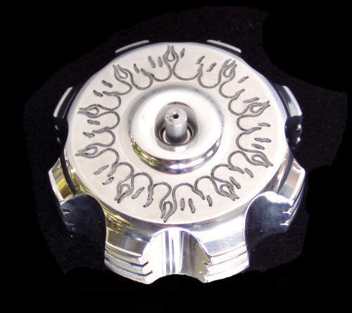 MODQUAD GC1-FBLK Billet Gas Cap with Black Flames Finish