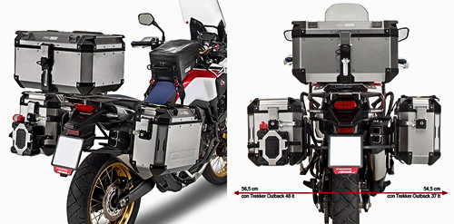 GIVI PL1144CAM Side Case Hardware Outback - Pair in Matte Black with Red or Smoke Lenses